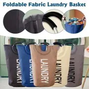 40L Foldable Fabric Laundry Basket Collapsible Clothes Hamper Bag Washing Bin
