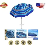 High-Quality 7ft Outdoor Sunshade Umbrella with Sand Anchor & Adjustable Height