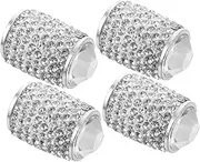 FELTECHELECTR 4 pcs Rhinestone Tire Valve Stem Caps Durable Valve Covers for Cars Trucks and Suvs Fit Decorative and Practical Wheel Accessories