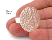 Hammered Adjustable Ring Blank - Shiny Silver Plated Brass (30mm Blank ) 4916