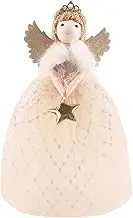 Fairy For Top of Christmas Tree, 30 * 18cm Christmas Tree Angel Topper with Wing, Delicate Fairy Christma Trees Topper, Grey Handmade Angel Topper Christma Trees Decorations