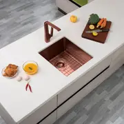 AGUZZO Stainless Steel Kitchen and Laundry Sink - 390mm Single Bowl - Rose Gold - Top/Under Mount