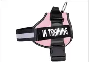 WOCUME Pet Harness Adjustable Pet Harness SZ MEDIUM PASTEL PINK OXFORD FABRIC