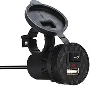 Motorcycle Phone Charger - Quick Install Charging Hub, Waterproof USB Charging Port | 12v USB Port Motorcycles and Mopeds, Compact Phone Accessory for Riders and Travelers
