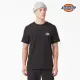 【Dickies】男女款黑色純棉前後品牌Logo印花短袖T恤｜DK011799BLK