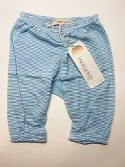 Paige Lauren Baby Balloon Pants Supima Cotton Micro Modal Blue Stripe Newborn