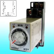 AC 220V 10Min 0-10 Minute Delay Timer Time Relay H3Y-2 + 8 Pin DIN Rail Socket