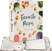 Recipe Binder 3-Ring A4 Kit with 16 Dividers, 32 Labels & 50 Plastic Sleeves. Store Your Printed Recipes & Create Your Own Favorite Recipes Book. Cute DIY Cookbook Set