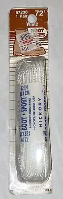 VTG Hickory Work/Boot Shoe Lace White 72” 9 & 10 Eyelets Made In USA 1 Pair
