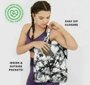 Victoria's Secret PINK Canvas Black & White Tie Dye Tote Bag, Brand NEW!!