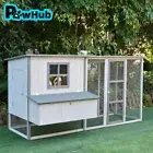 PawHub Extra Large Twin Wooden Chicken Coop Rabbit Hutch Hatch Box With Run