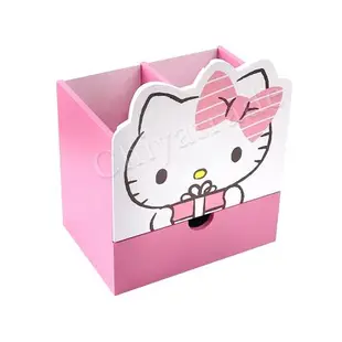 Hello Kitty_凱蒂貓 造型分格收納 單抽屜盒 置物盒 筆桶 桌上 文具收納(正版授權台灣製)