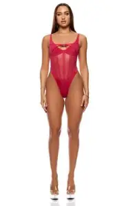 Forplay Lingerie Layers To This Mesh and Knit Teddy Pink