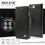 MOXIE X-SHELL IPHONE 7 防電磁波 編織紋真皮手機皮套 / 紳士黑