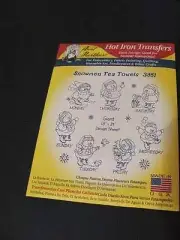 Aunt Martha's Hot Iron Transfer #3951Snowmen Tea Towels New