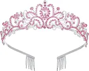 Crystal Crowns for Women, Tiara Hair Accessories Rhinestones Princess Headbands with Comb for Wedding Quinceanera Pageant Birthday Party