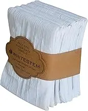 WHITESTEM Flour Sack Towels | Tea Towel for Crafts| Kitchen | Dish | Cotton Blank Towel for Embroidery| Baking Bread Proofing Linen Cover| Thick Absorbent Quick Dry | 6 Pack 28"x28" White