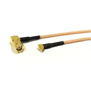 RF Jumper cable RP SMA male plug right angle to MMCX male right angle adapter 6"