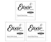 3x Elixir #15123 Acoustic Nanoweb Guitar Music 0.023 Single String 80/20 Bronze