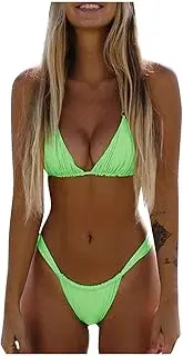 [Generic] Long Skirt Set Women Solid Sexy High Push Swimsuit Cut Lace Halter Piece Bikini Set Up Up Two Swimwears Tankinis Set Womens Plus Size Guard Short Sleeve