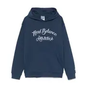 [New Balance] New Balance Logo-embroidered Hoodie L BLUE