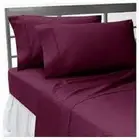 Queen Wine Solid 4 Piece Bed Sheet Set 1000 Thread Count 100% Egyptian Cotton
