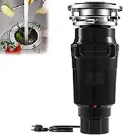 Garbage Disposal with Power Cord, 1/2HP Kitchen Sink Food Waste Disposal Unit, 980ML Large Capacity, Easy Installation, Powerful Power at 2800-3200rpm Powerful Grinding, Helps Reduce Jamming