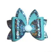 Easter bunny rabbit fluffy nose blue glitter dog collar slide accessory hair