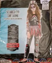 Scared To The Bone Day Of Dead Costume Child Small 4 Piece Set Halloween