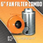 6" CARBON AIR FILTER COMBO INLINE FAN EXHAUST inch SIX