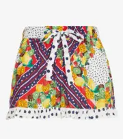 NEW PETER ALEXANDER WOMENS FRUIT & POLKA DOT RUFFLE SHORTS M RRP$49.95 VISCOSE
