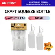 2-12x 100ml White Squeeze Bottle with Tip Cap Glue Craft Sauce Applicator Bottle