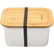 Clevinger 2000ml Stainless Steel Snack Box Lunch Container w/ Bamboo Lid White