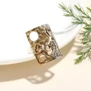 Unique Mixed Metal 925 Silver Textured Ring – Artisan Handmade Statement Gift