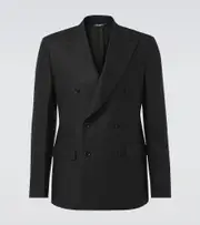 [Dolce & Gabbana] Dolce & Gabbana Double-breasted linen suit jacket AU 90 black