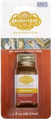 AMACO Brush N Leaf - Gold Leaf 1oz Bottle - Liquid Gold Leaf Paint for Metal...