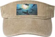 [RLDOBOFE] Sun Visor Hat Adjustable Empty Top Baseball Cap Hammerhead Sharks Sun Hats for Women Men Sports Hats Summer Beach Cap