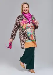 [TS] Taking Shape Faux Suede Portrait Jacket Size 10 in Print - Plus Size Women's Clothing Print