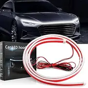 Car Hood Light Strip, 71 inches Auto LED Daytime Running Lights Strip, Dynamic Car LED Strip Light, 12V Universal Engine Cover Decoration Exterior Accessories for Cars, SUVs, Trucks, 1.8M