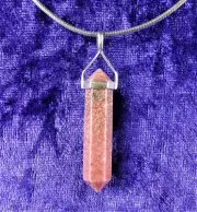RHODONITE PENDANT -Stone of Power, Reiki, Chakra Healing Crystal, Detoxification