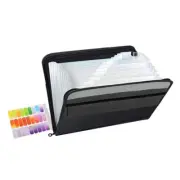 2X(13 Pockets Expanding File Folder A4 Plastic Document Wallet Organizer8876