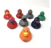 Set Of 8 Mini Ducks Assorted Comic Superhero Bath Toy 2" (Without squeek sound)