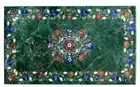 3'x2' green Marble Side Corner Centre Dining Coffee Table Top Mosaic inlay