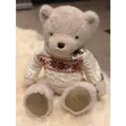 Harrods Christmas Bear 2024 Noah 34cm Cream Soft Plush Teddy Red Sweater Limited
