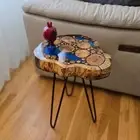 Walnut Live End Table / Side Table / Natural Edge Side Table / Pedestal