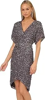 [Adrianna Papell] Women's Beaded Dolman Sleeve Dress