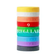 9 Pack Regular Mouth Mason Jar Lids for Ball Kerr Canning Jars Colored Caps