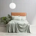 Ddecor Home King Single Microfiber Bed Sheet w/ Pillowcase Set VNT Washed Sage