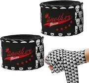 Hand Wraps for Boxing Gloves - Skull Print MMA Hand Wraps 9.84ft,Professional Protective Gear Muay Thai Elastic Bandages for Sports Training and Competition Combat