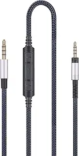 Audio Replacement Cable with in-Line Mic Remote Volume control Compatible with Sennheiser HD4.40, HD 4.40 BT, HD4.50, HD 4.50 BTNC, HD4.30i, HD4.30G Headphone and Compatible with Samsung Galaxy Huawei